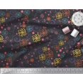 thumbnail image 3 of Soimoi Black Rayon Fabric Floral & Scroll Abstract Print Sewing Fabric Yard 56 Inch Wide, 3 of 3