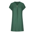 thumbnail image 5 of UPPADA Robe Midi d'Été pour Femme à Manches Courtes, à Volants, Imprimé Floral, Robe Soleil à Col en V Plongeant, Taille Haute, Courte et Fluide, Robe Maxi, Décontractée, Vacances, Robes d'Été, Robe Fleurie Verte, TG, 5 of 5