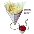 thumbnail image 4 of French Fries Strainer Basket Potato Fried Food Container Metal Party Tableware Cone-Shaped Cooking Tools Shop Kitchen Wedding Birthday Type 7, 4 of 9