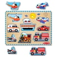 thumbnail image 1 of Melissa & Doug Vehicles Sound Puzzle - Wooden Peg Puzzle With Light-Activated Sound Effects (8 pcs), 1 of 9