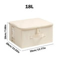 thumbnail image 3 of Cotton And Linen Storage Box Clothing Fabric Transparent Windowed Washable Folding Storage Box Bottom Plastic Panel, 3 of 9