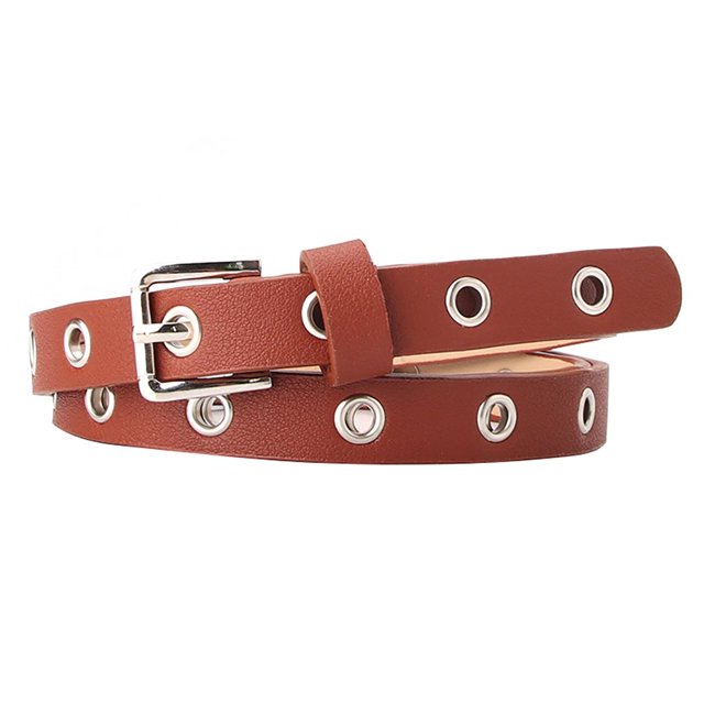 Ceinture de Taille Ajustable à la Mode en Similicuir à Multiples Trous Ceintures pour Femmes pour Jeans