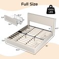thumbnail image 2 of BeesClover Bed Frame with Tufted Wingback Headboard, Platform Corduroy Upholstered Bed Frame with 4 Storage Drawers and Wooden Slats Support, No Box Spring Needed, 2 of 8