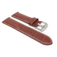 thumbnail image 3 of 24mm Mens' Alligator Style Leather Watch Strap Band, White Stitching, Stainless Steel Buckle, 3 of 7