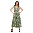 thumbnail image 1 of Moomaya Robe Longue Maxi pour Femmes en Coton Imprimé à Bretelles Spaghetti et Col en V, 1 of 6