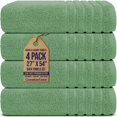 thumbnail image 1 of Canadian Linen Royale Bath Towels Set, 27"x54", 4 Pack, Soft Absorbent Cotton Lightweight Quick Dry Oversized Bathroom Towel for Home Spa Salon, Green, 1 of 9