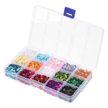 Unique Bargains Loose Sequins 5MM Iridescent Sequins for Jewelry Making Crafts Sewing,15 Colors