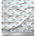 thumbnail image 1 of Soimoi Rayon Fabric Waves,Bubbles & Fish Ocean Printed Fabric 1 Yard 56 Inch Wide, 1 of 1