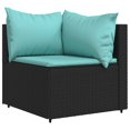 thumbnail image 2 of vidaXL 3 Piece Garden Lounge Set with Cushions Black Poly Rattan, 2 of 5