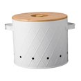 thumbnail image 4 of DOLITY Kitchen Vegetable Storage Tin Potato Onion Garlic Storage Bin with Lid Kitchen Storage Canister for Kitchen Countertop Pantry White Large, 4 of 9