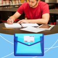thumbnail image 1 of Ecohintz Plastic Folders A5 Expanding File Folder - Snap-Closure Document Organizer with Pockets | Transparent School/Office Pouch, Plastic Folders with Snap Closure, Blue, 1 of 8
