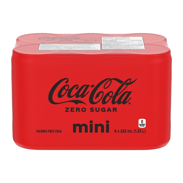 Coca-Cola Zero Sucre Cannettes, 222 mL, 6 Pack
