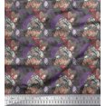 thumbnail image 1 of Soimoi Purple Velvet Fabric Insect & Texture Print Fabric by Yard 58 Inch Wide, 1 of 2