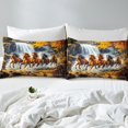 thumbnail image 4 of Erosebridal Ensembles de Draps Complets Chevaux Galopants, Literie Arbre Cascade Nature Taille Complète 4 Pcs, 4 of 7