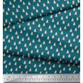 thumbnail image 2 of Soimoi Blue Poly Georgette Fabric Christmas Tree Print Fabric by the Yard 52 Inch Wide, 2 of 3