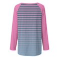 thumbnail image 5 of Blouses à Manches Tunique Hauts pour Femmes Tendance Col Rond Raglan Manches Longues Chandail Automne Mode Décontractée Rayée Ample Blouses Surdimensionnées S-106 Rose-A TTG, 5 of 5