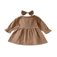 thumbnail image 2 of Robe à Manches Longues pour Bébé Fille, Robe de Princesse pour Fête avec Bandeau, Tenue, 2 of 6