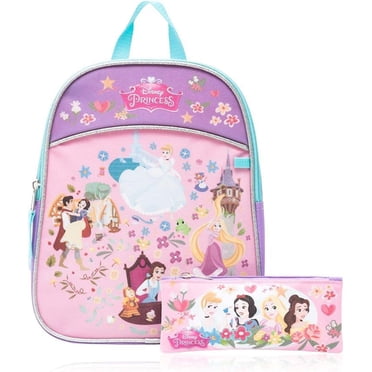 Princess Sac à Dos de Randonnée pour Enfant 11 Pouces Sac d'École avec Trousse pour Enfants - Rose