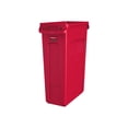 thumbnail image 1 of Rubbermaid Commercial Products Slim Jim Plastic Rectangular Trash/Garbage Can with Venting Channels, 23 Gallon, Red (1956189), 1 of 2