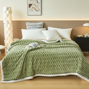 YYHQDS Extra Thick Double Layer Flannel Fleece Blanket, Cozy Office Nap Blanket, Warm Winter Throw for Bed or Couch, Soft Comfort Blanket for All Seasons Clearance Sales Today Deals Prime