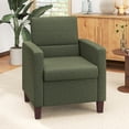 thumbnail image 2 of HOMCOM Fauteuil d'Appoint Moderne en Tissu avec Patins Antidérapants, Vert Foncé, 2 of 10