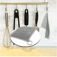thumbnail image 3 of Stainless Steel Cast Iron Skillet Cleaner Cast Iron Scraper 316 Chainmail Scrubber for Cast Iron Pans, Pre-Seasoned Pans, Griddle Pans, BBQ Grills, and More Pot Cookware-7x7 Inch, 3 of 3