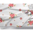 thumbnail image 2 of Soimoi Toile de Popeline de Coton Feuilles & Fleurs Roses Imprimés par Yard 56 Pouces de Large, 2 of 3