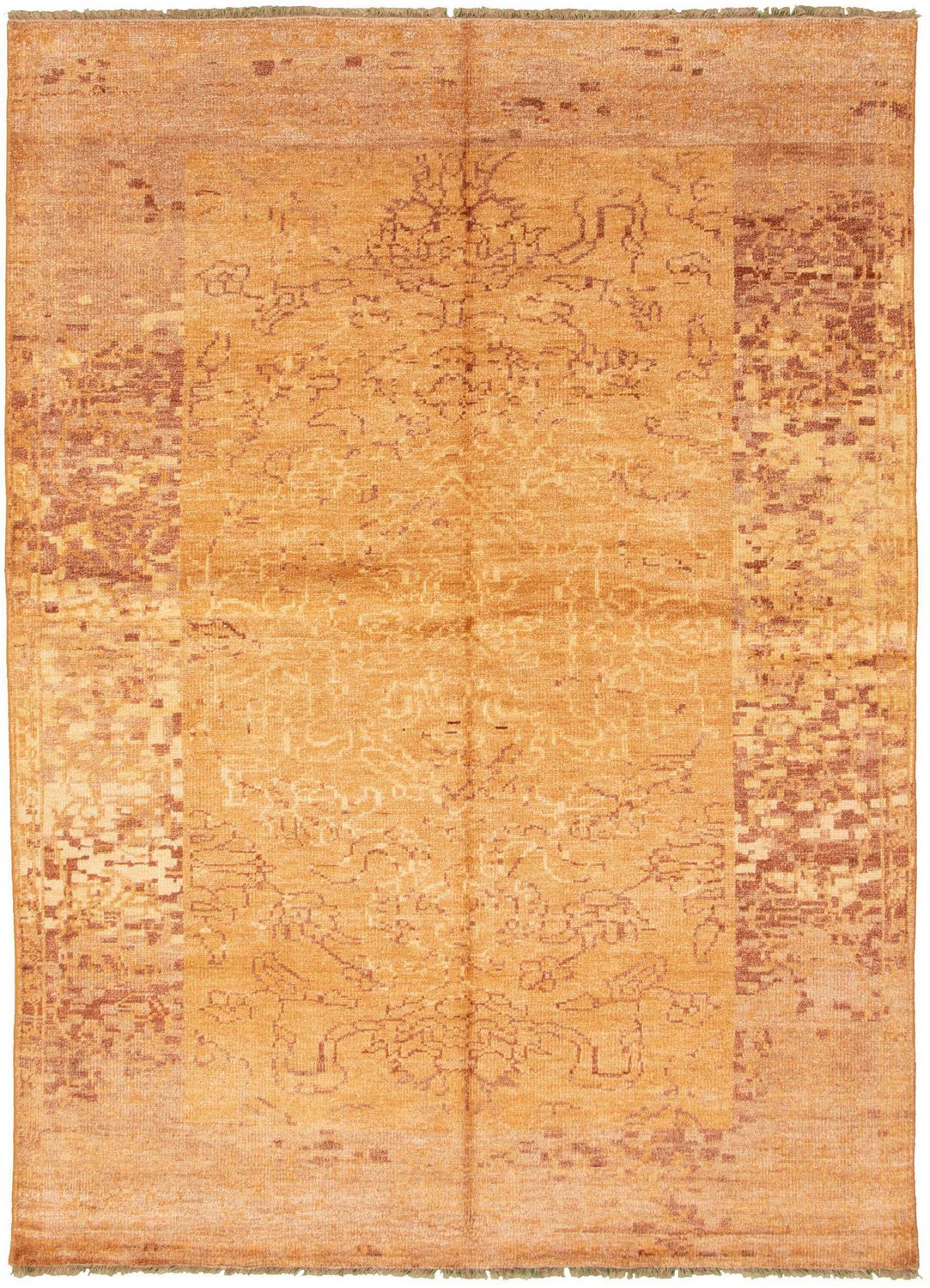 ECARPETGALLERY 6'10" x 9'9"  Transitional Jules Oushak Hand-knotted Area Rug for Living Room, Dining Room and Bedroom in Brown