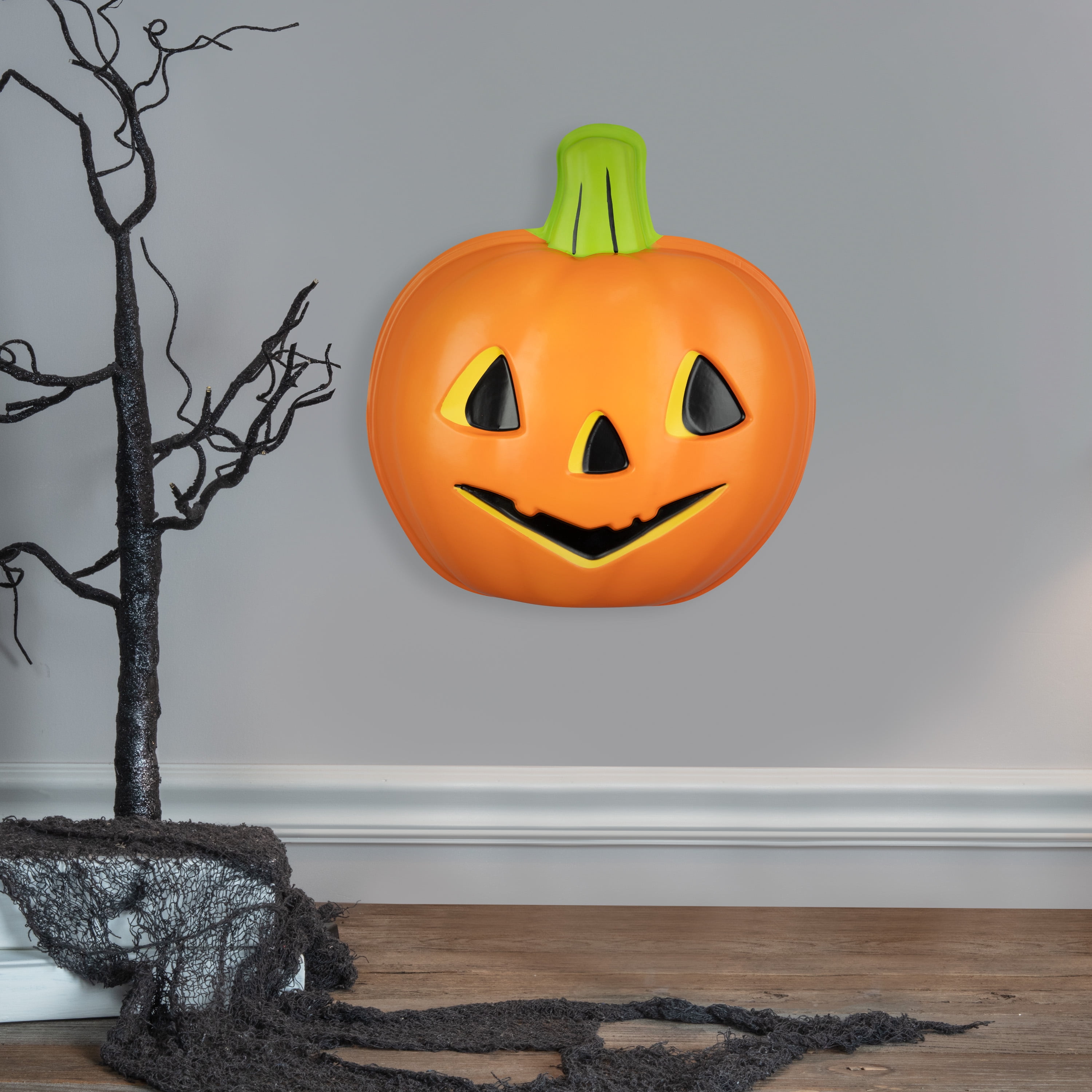 16" Halloween Hanging Vacuform Mask Retro Jack o' Lantern