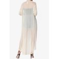 thumbnail image 2 of TheMogan Cardigan Long à Manches Longues en Maille pour Femmes Mi-Mollet Caftan Transparent, 2 of 6