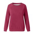 thumbnail image 4 of Hauts à Manches Longues pour Femmes Mode Femmes Décontracté Manches Longues Col Rond Uni Chandail pour Dames Hauts Blouse Blouses à Manches Longues pour Femmes Hauts à Manches Longues Hauts pour Femmes Manches Longues, 4 of 4