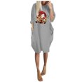thumbnail image 2 of Styesk Robes pour Femmes la Mode Robe d'Hiver pour Femmes Grande Taille Ample avec Poches Robe de Noël Imprimée, 2 of 5