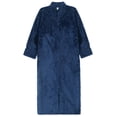 thumbnail image 2 of Tawop Peignoirs pour Femmes Pyjamas en Soie Femme Longue Chemise de Nuit Peignoir Uni Chaud Poche Ceinture à Capuche Doux Chemises de Nuit pour Femmes Bleu TG, 2 of 3