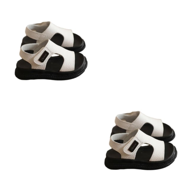 Maytalsory Confortables pour Garçons à Enfants Sandales Style Respirantes Faciles à Blanc 30 2Ensemble