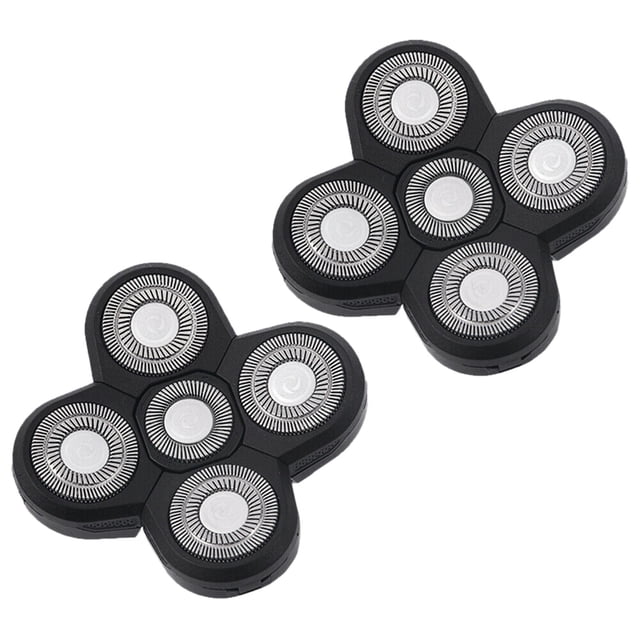 Paire de 5 Têtes de Rasoir Flottantes pour Rasage de la Tête Chauve, Tête de Rasoir 4D et Tête de Rasoir pour le Visage