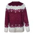 thumbnail image 4 of Manches Longues pour Femmes Mode Femmes Manches Longues Imprimé Léopard Patchwork Tricoté Chandail Chaud, 4 of 4