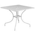 thumbnail image 3 of Bowery Hill 5 Piece 36" Square Steel Flower Print Patio Dining Set in White, 3 of 4