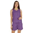 thumbnail image 1 of Bimba Solid Schiffli Top & Short Nightwear Set For Womens Casual 2 pcs Sexy Lounge Sleepwear Set, 1 of 7