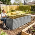 thumbnail image 3 of Outsunny Galvanized Raised Garden Bed, 8' x 4' x 2' Planter Box Light Grey, 3 of 10