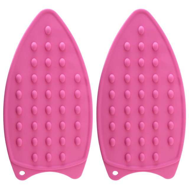 2 Pcs Tapis de Protection Épais en Silicone pour Fer, Tapis de Repos Imperméable, Tapis de Repassage Antidérapant (Rosé)