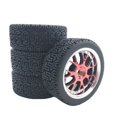 thumbnail image 1 of TISHITA 4 Pcs 1/10 1/14 1/18 1/16 Roues RC Pneus pour Wltoys 144001 HSP Camions Rouge, 1 of 7