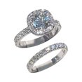 thumbnail image 1 of VONKY Double Stackable Fashion Bridal Ring Sets Premium Wedding Engagement Ring Silver 11, 1 of 6