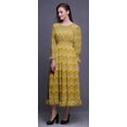 thumbnail image 3 of Bimba Ikat Robe Maxi à Volants Longue en Coton pour Femmes, Bohème Renaissance à Smocks - Petit, 3 of 5