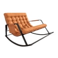 thumbnail image 3 of Luzkey Double Rocking Chair Lounger with Backrest with Footrest Rocking Armchair Modern Lounge Chair Reclining Chair for Living Room Orange, 3 of 8
