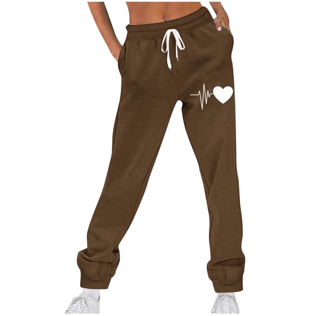 Funicet Pantalon d'Hiver Imprimé pour Femmes, Taille Élastique avec Sangle, Long