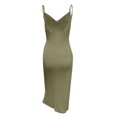 thumbnail image 4 of LOVZFMLL Robes Femmes Mode Robe Décontractée Sans Manches pour Femmes Col en V Dames Unie Longues Robes, 4 of 6