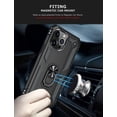 thumbnail image 4 of iPhone 13 Pro Case, Military Armor 360°Unbreakable Swivel Ring Kickstand [Work with Magnetic Car Mount] Slim Shockproof Durable Cover Holster Compatible Apple iPhone 13 Pro Cover - Black, 4 of 5