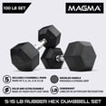 thumbnail image 2 of MAGMA Premium Rubber Hex Dumbbell Sets, 2 of 8