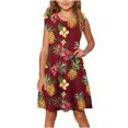 thumbnail image 1 of RXIRUCGD 2025 Vêtements d'Été pour Enfants Robe d'Été à Manches à Volants pour Filles 4-14T, 1 of 7