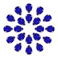 thumbnail image 1 of Unique Bargains 20Pack Teardrop Sew on Rhinestone - 10x7mm Glass Teardrop Crystal Rhinestones in Gold Prong Setting (Sapphire Blue), 1 of 7